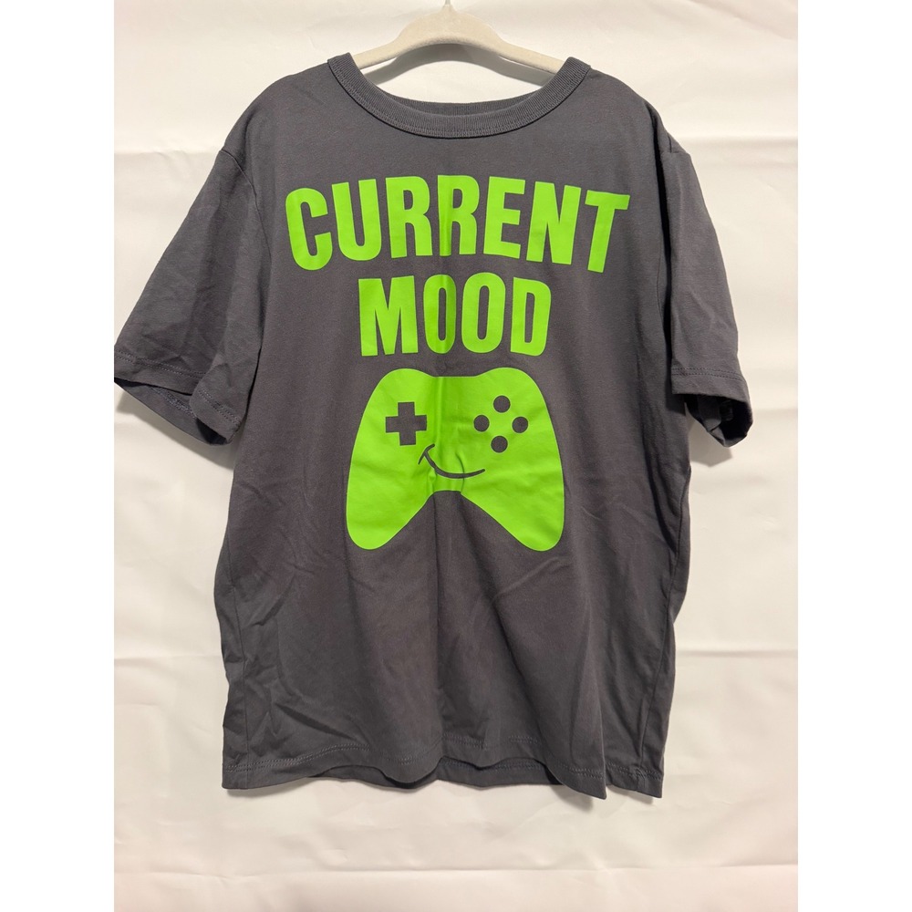 The Childrens Place Boys Grey Current Mood Gamer Graphic T-Shirt Size M 7/8